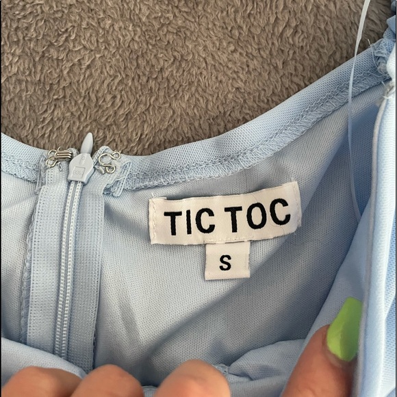 Light blue ruched mini dress - Picture 6 of 9